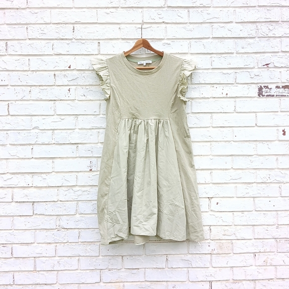 English Factory Ruffle Sleeve Mixed Mini Dress - Picture 2 of 7